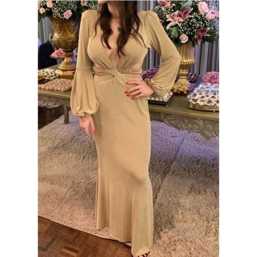 PatBO Beige Maxi Dress